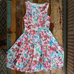 Maria Gabrielle Sleeveless Floral A-Line Dress Size Small‎